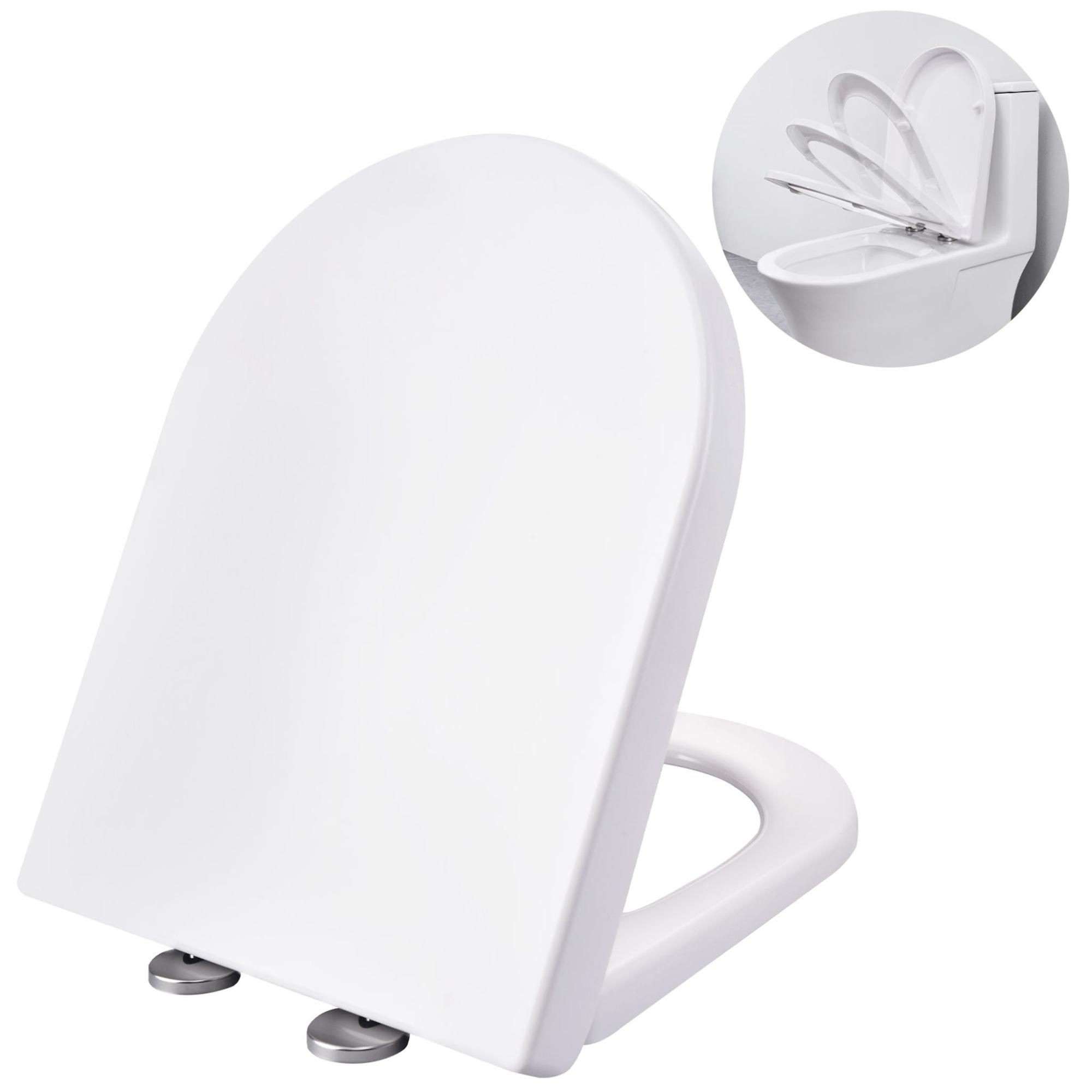Abattant WC Frein de Chute Couvercle de Toilette Blanc Lunettes