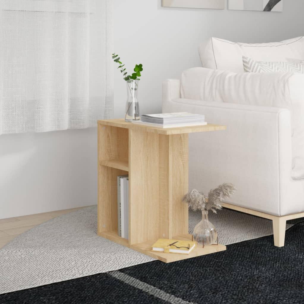 Tavolino Da Tè Sonoma Rovere – Stile Industriale – MDF E Acciaio 35x34 Cm