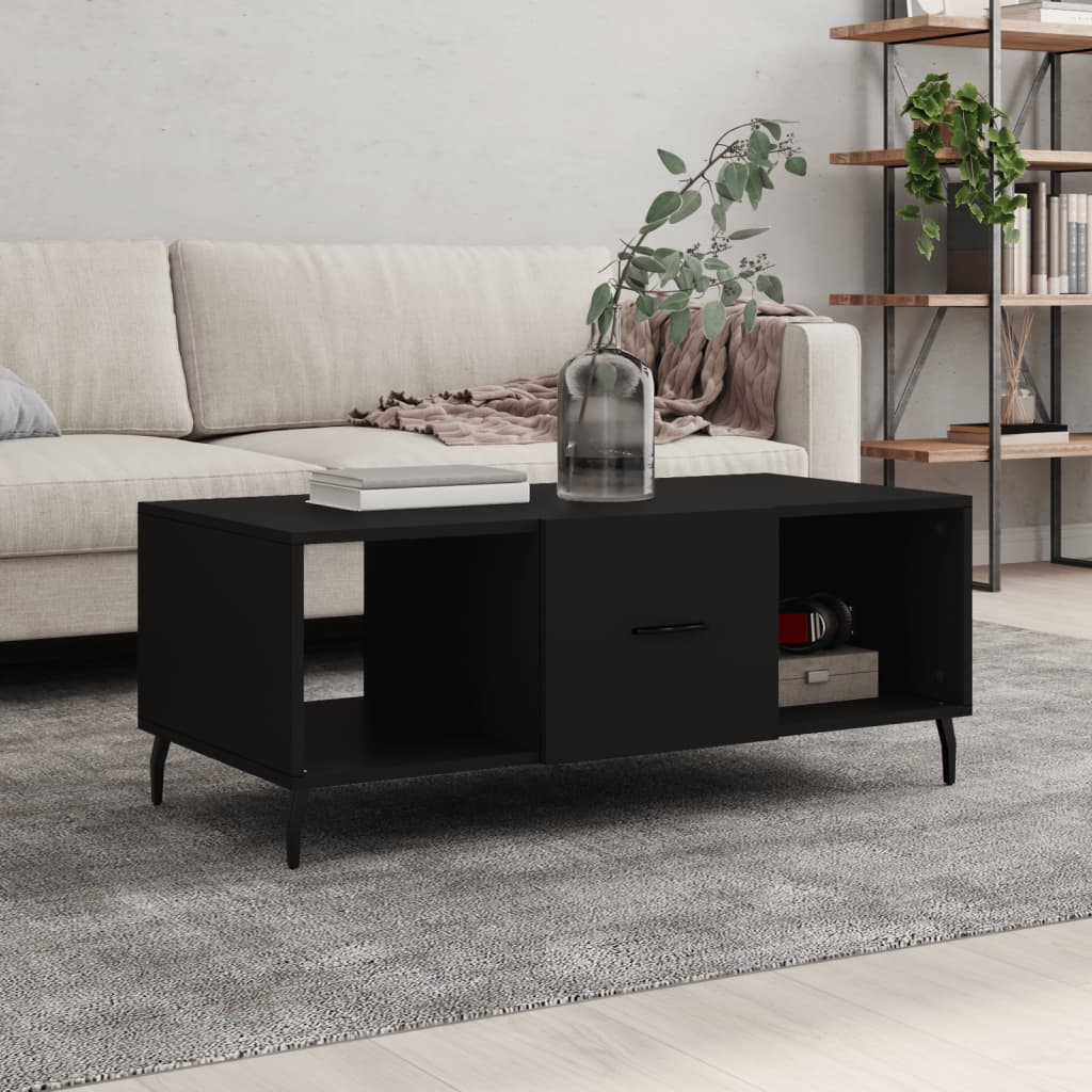 Tavolino nero 102x50x36 cm in MDF