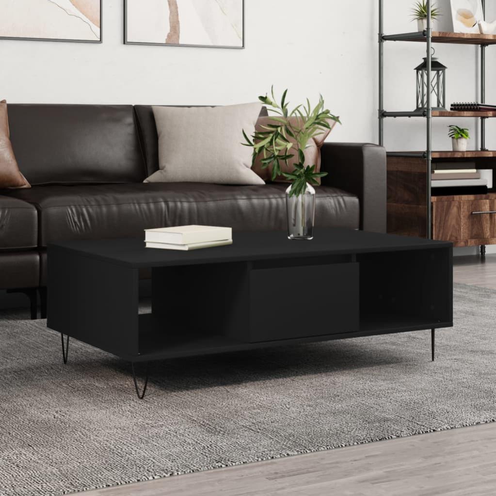 Tavolino Nero Con Luci LED Multicolore E Stazione Di Ricarica USB – Comodino Con Cassetti In Tessuto, 2 Ripiani, 29x39x59 Cm