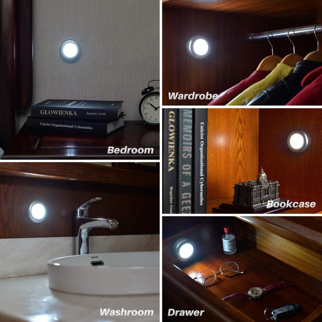 Pack de 3 luces Luz led Klack con control remoto para armario, dormitorio,  librería, despensa, pasillo, escaleras, almacén, bodegas