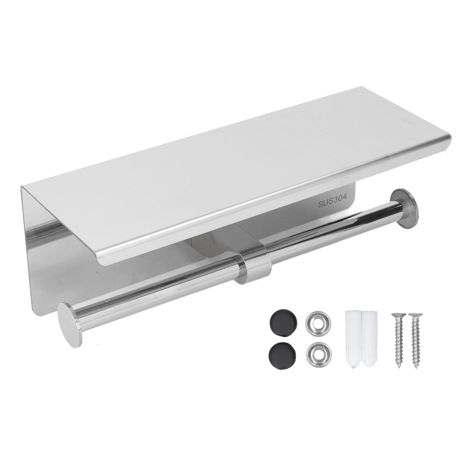 Porte Papier Toilette Auto-Adhésif, Sans Perçage, Acier Inox