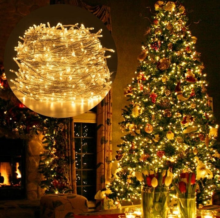 Village de Noël lumineux Blanc avec guirlande lumineuse blanche