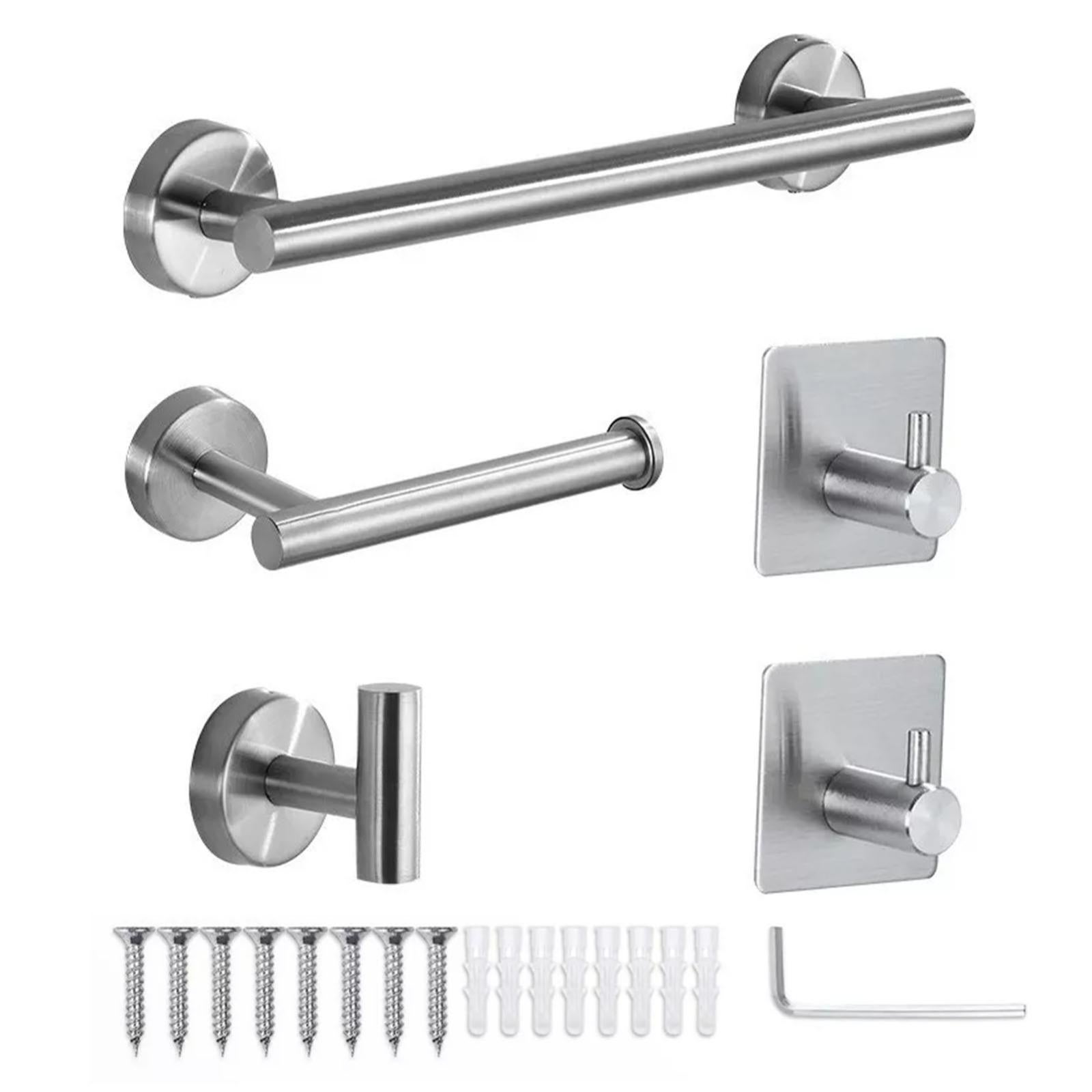 5 Pieces Bathroom Hardware Accessories Set Towel Rack Paper Holder Hook