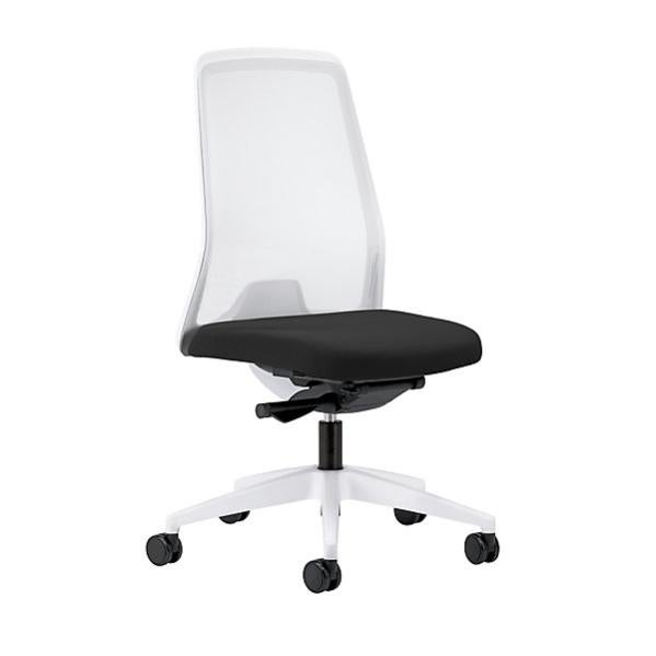 Sedia Girevole Con Rotelle FNZIR - Altezza Regolabile 45-60 Cm, Schienale Basso, Bianco - Foto 10
