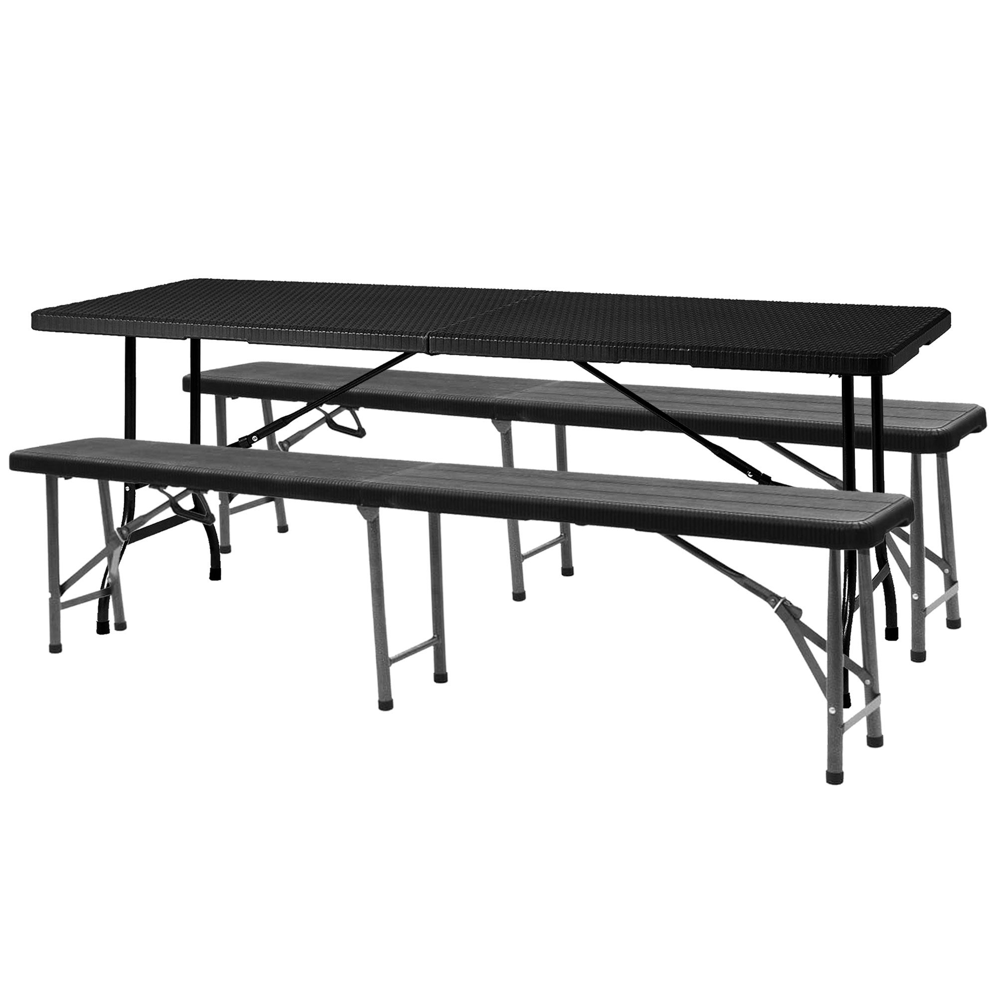 Table de pique-nique 6-8 personnes avec bancs pliables - Pour