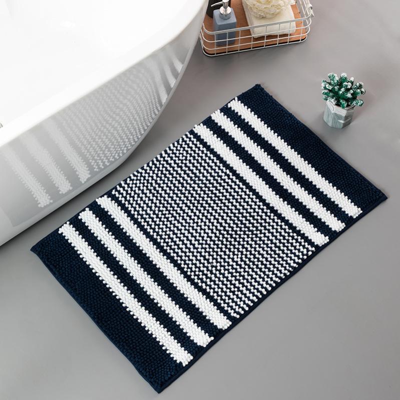 Tapis de bain épais en forme de chenille pour salle de bain, confortable, moelleux et lavable, antidérapant, 60 x 90 cm