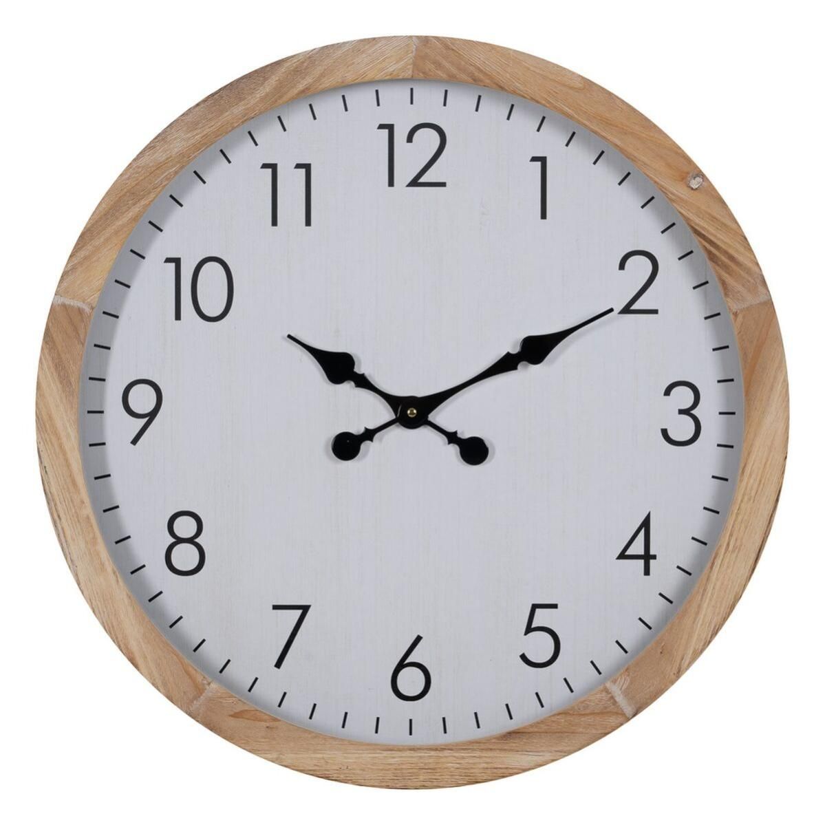 Reloj de Pared Blanco Madera 60 x 60 x 6 5 cm Leroy Merlin