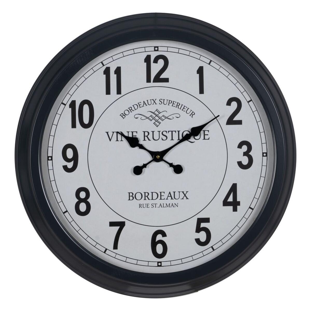 Horloge Murale Blanc Noir Fer 70 x 70 x 6,5 cm | Leroy Merlin
