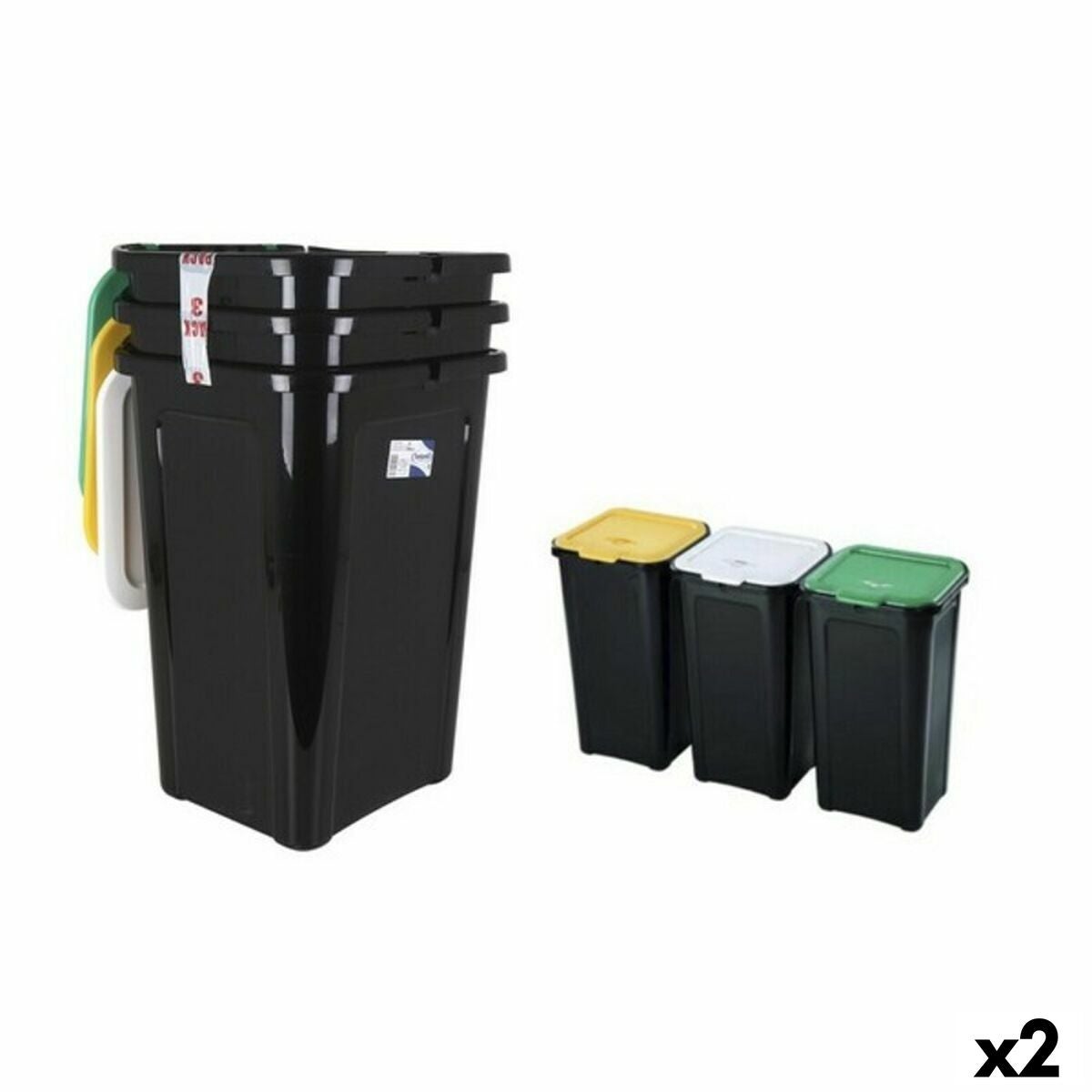 Caixote de Lixo para Reciclagem Tontarelli Plástico Cinzento 77 X 32 X 47,5  Cm
