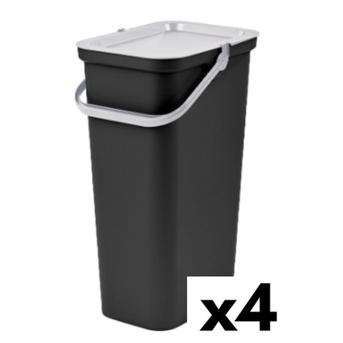 Caixote de Lixo para Reciclagem Tontarelli Moda 24 L Branco Preto (6  Unidades)