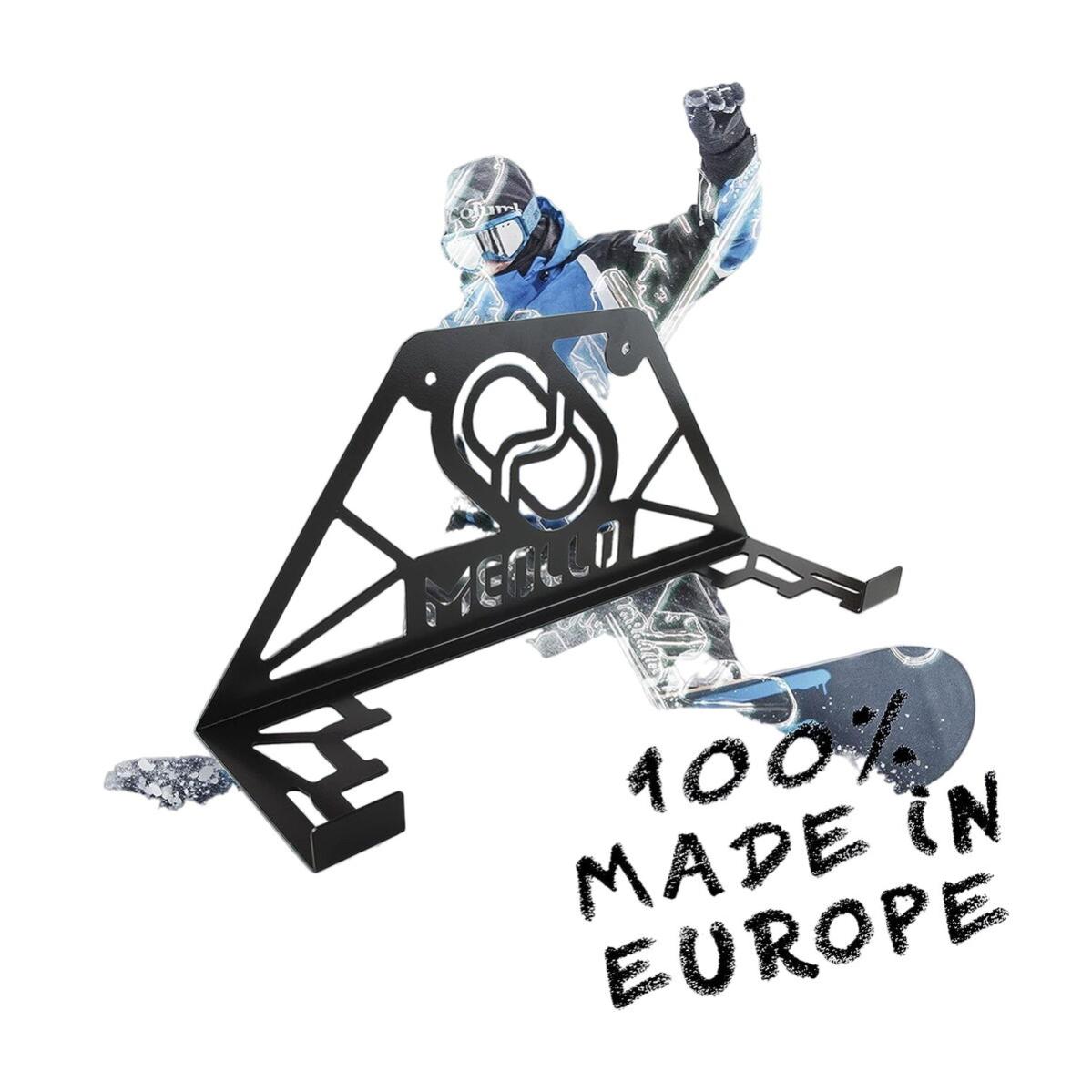 MEOLLO Lot de 2 supports muraux pour snowboard 100 % acier, facile à