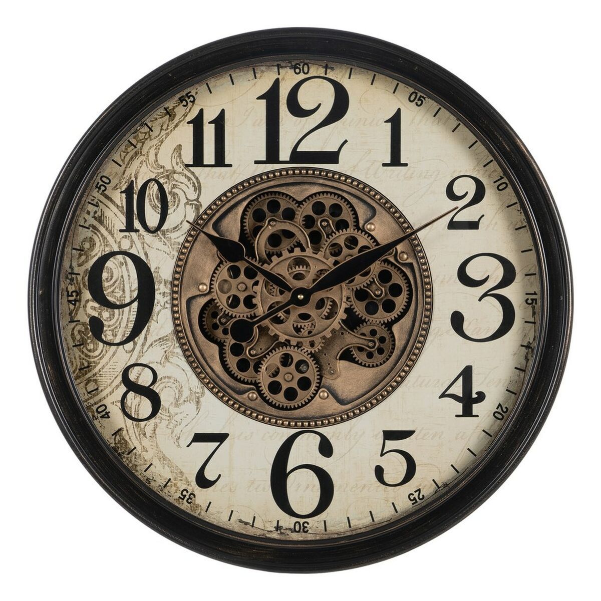 Reloj de Pared Negro Crema Cristal Hierro 66 x 9 5 x 66 cm 3 Unidades Leroy Merlin