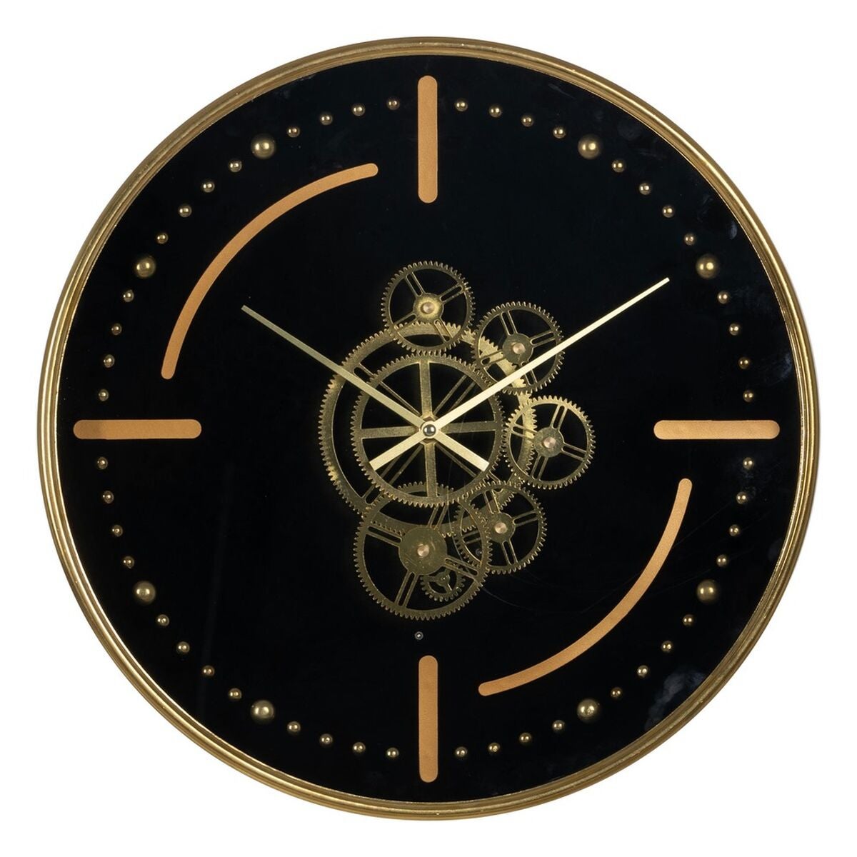 Horloge murale noir dor fer 46 x 7 x 46 cm leroy merlin