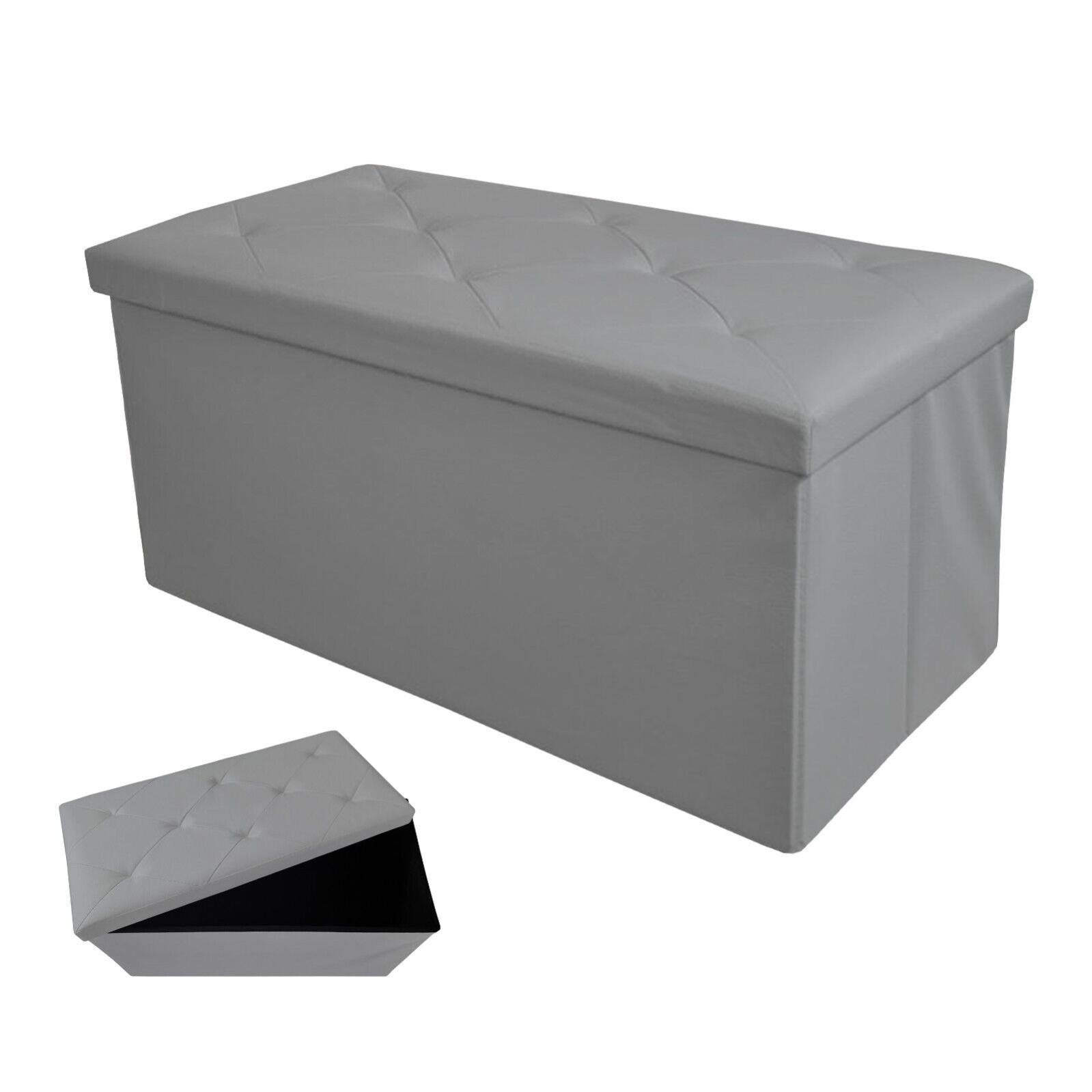 Pouf Contenitore Pieghevole MOD Double – 76x34x34 Cm, Velluto Rosa Antico, Portaoggetti Multiuso E Poggiapiedi