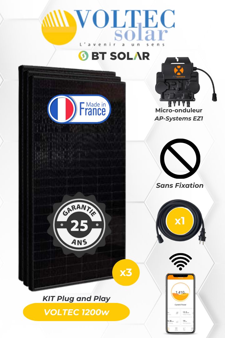 Kit Panneau Solaire Autoconsommation 1200 Wc VOLTEC Français Plug And ...