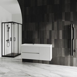 Mobile bagno nero sospeso stile Luxury con colonna - Le Chic Arredamenti