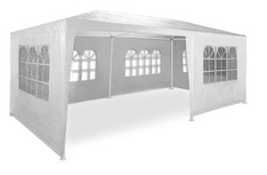 MaxxGarden Tonnelle de Jardin 3x6 m - 18m² - Pavillon pliante - Avec Panneaux Latéraux - Tente de Jardin Réception Rapide à Installer - Blanc