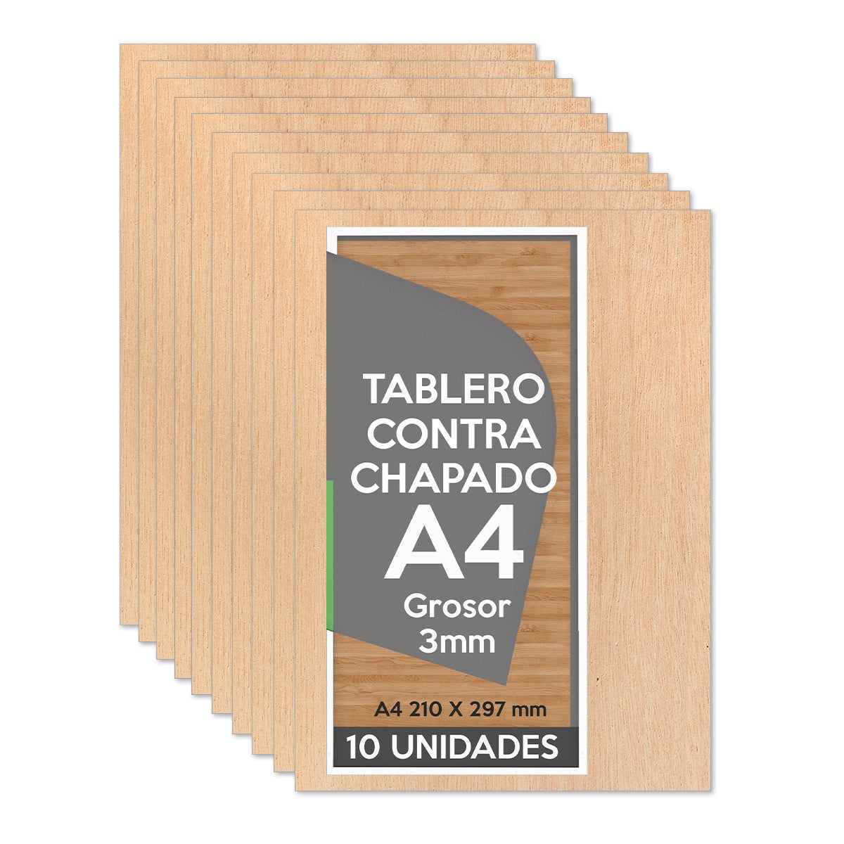 Wood Lab 10 x A4 Tablero contrachapado abedul 3mm (±0,5mm) A4 21 x 29,7 cm