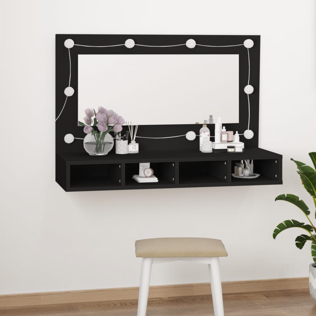 Espejo de baño madera contrachapada roble ahumado 60x10,5x37 cm