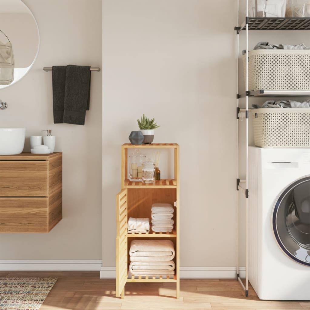 VidaXL Mobile Da Bagno A Parete Nero - 32x20x67 Cm, Legno Multistrato, Capacità 60 Kg, Con Anta