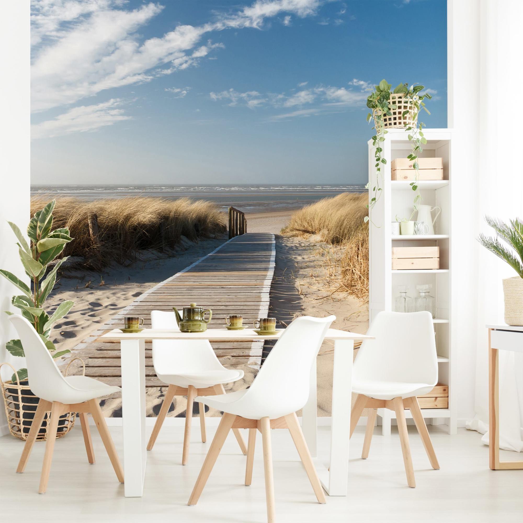 Carta Da Parati Adesiva Spiaggia E Mare - 490x350 Cm, 10 Strisce - Foto 1