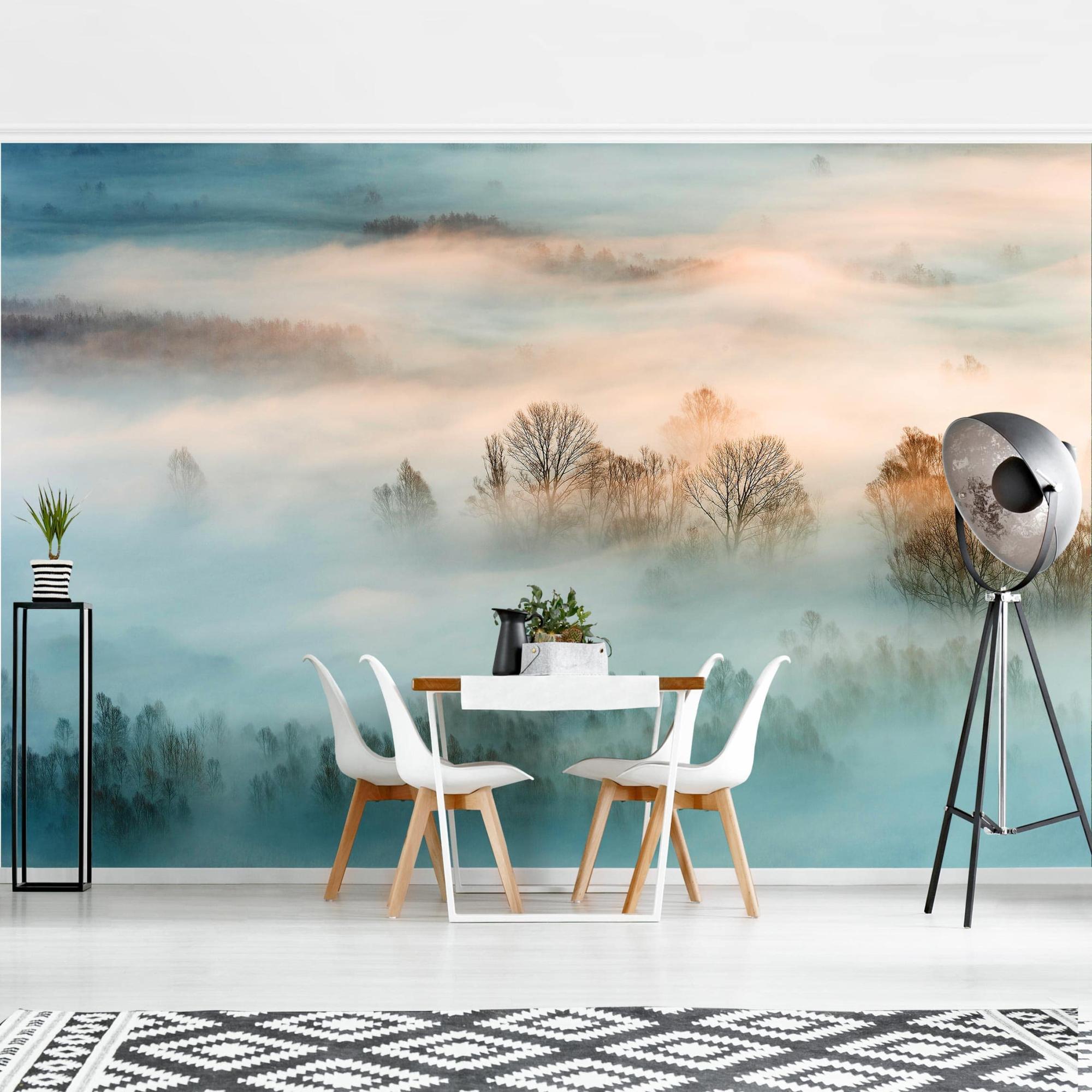 Papier Peint Panoramique 3D – Forêt Brumeuse M7865 – Autocollant Et Amovible – Romy