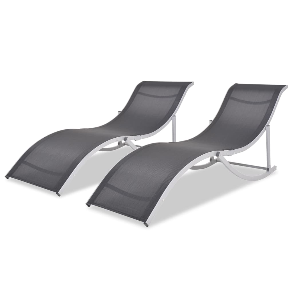 Lot de 2 Chaises longues | Bain de soleil | Transat de relaxation pliantes  Aluminium et Textilène CFW599846 | Leroy Merlin