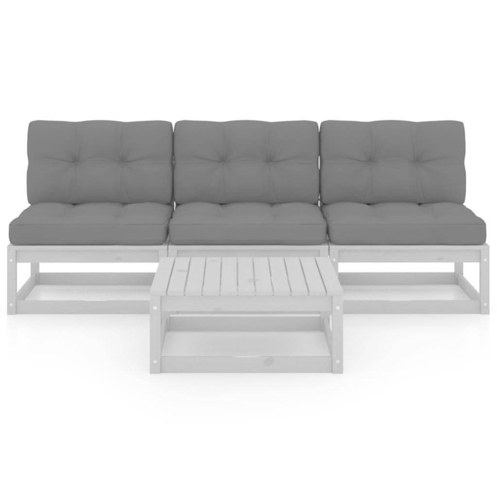 Lot De 4 Chaises D'Extérieur Alameda Blanc - HOME DECO FACTORY, Design Moderne, Pieds Effet Bois, Coque Ajourée, Traitement Époxy, Charge Max 110 Kg, Dimensions 52,3x83,4x53,3 Cm