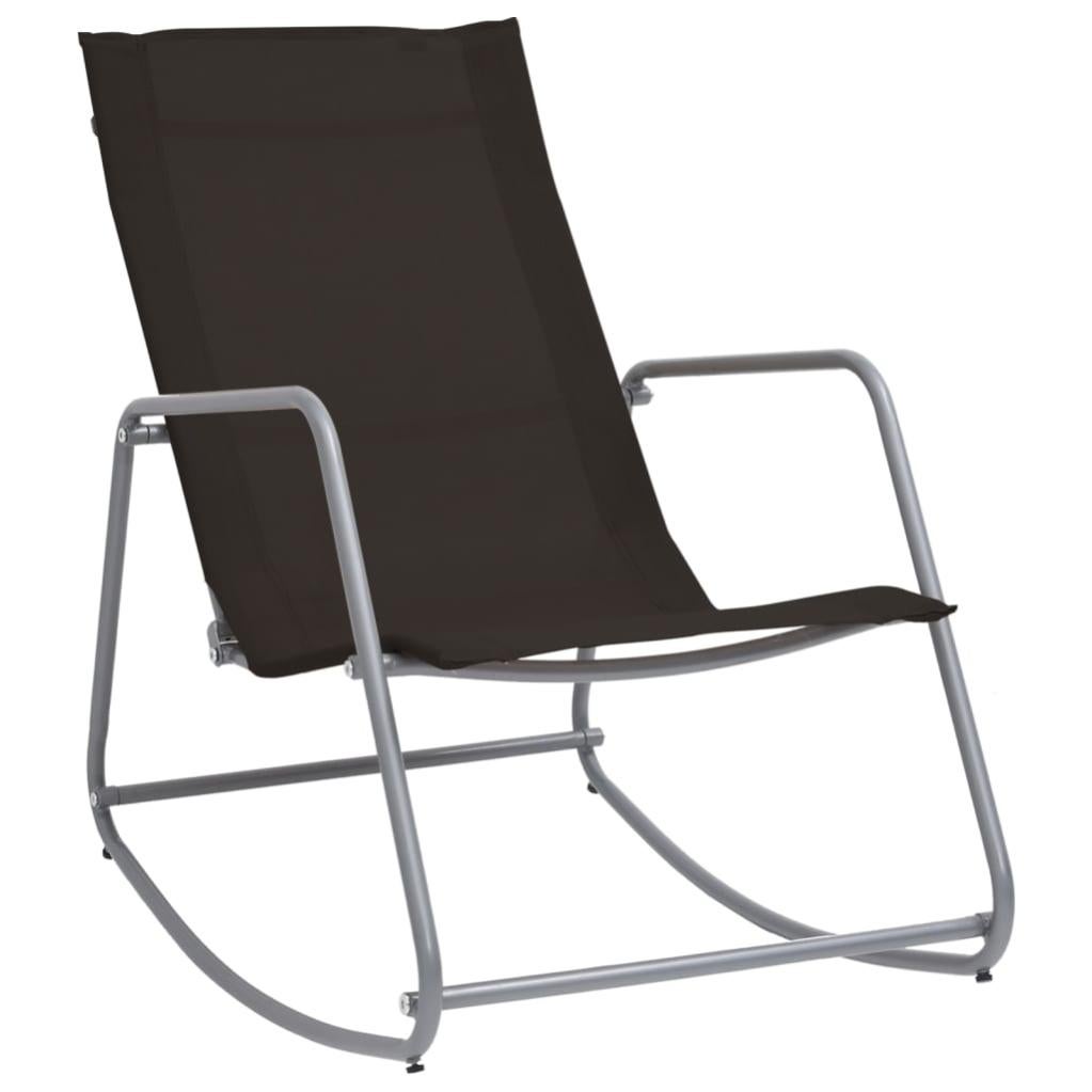 Sedia A Dondolo Da Giardino AKTIVE Antracite Con Cuscino - Struttura Acciaio, Tessuto Textilene, Portata 100 Kg