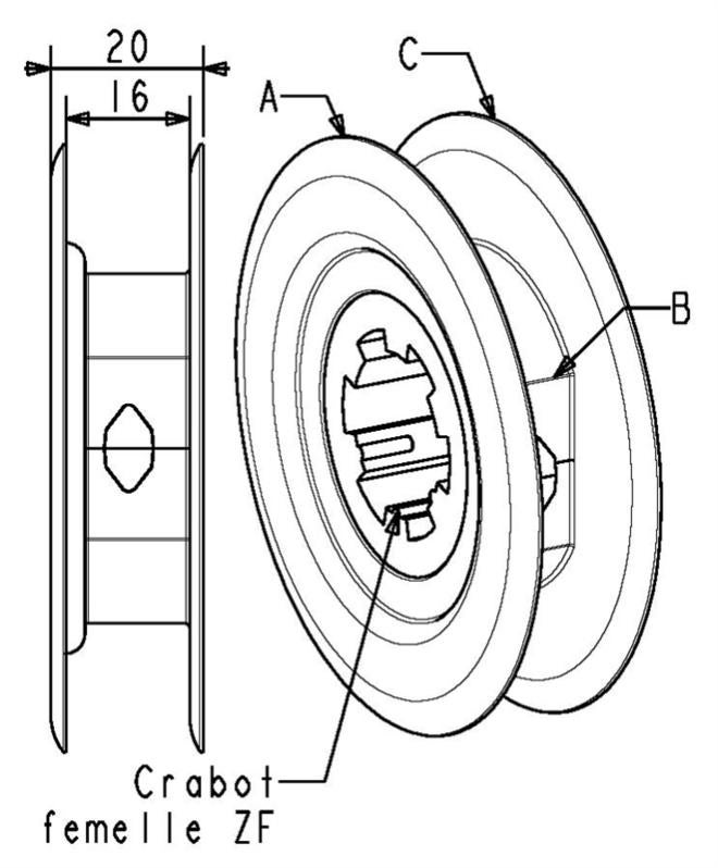 Poulie Crabot D170 - 3