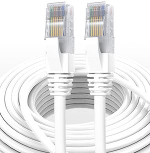 Câble réseau ethernet 20 mètres LAN STP RJ45 Cat.7 blanc - Cablematic