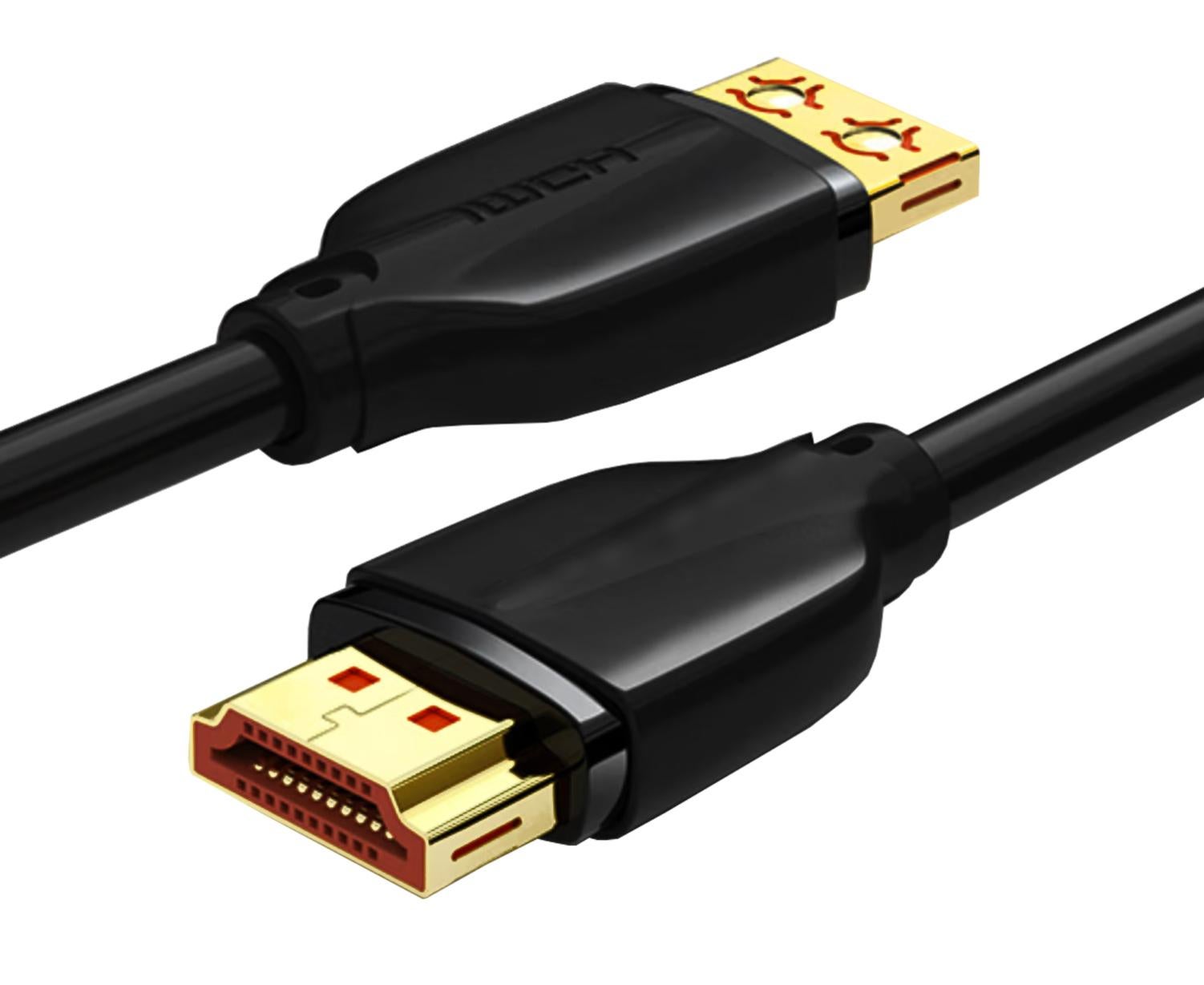 Elfcam® - 2m Cavo 4K Ultra HD HDMI2.0 ad Alta Velocità, da Maschio a Maschio Che Supporta Formati 3D e con Ethernet e Supporto 4K/60FPS Nero 2m