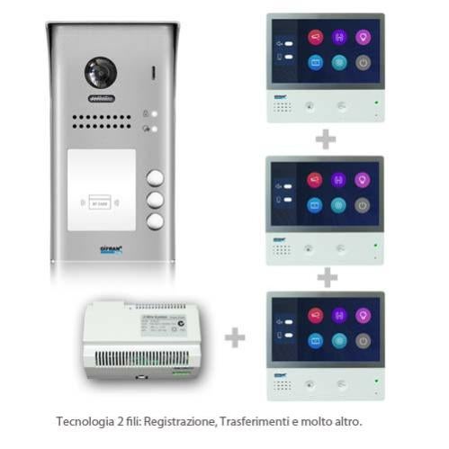 Kit Videocitofono 3 Appartamenti Con Pulsantiera 3 Monitor - Foto 12