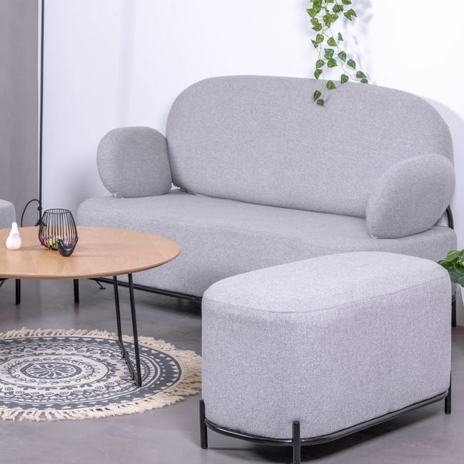 Reposapiés de 2 plazas para el sofá de diseño minimalista Clair - Nest  Dream - Rosa