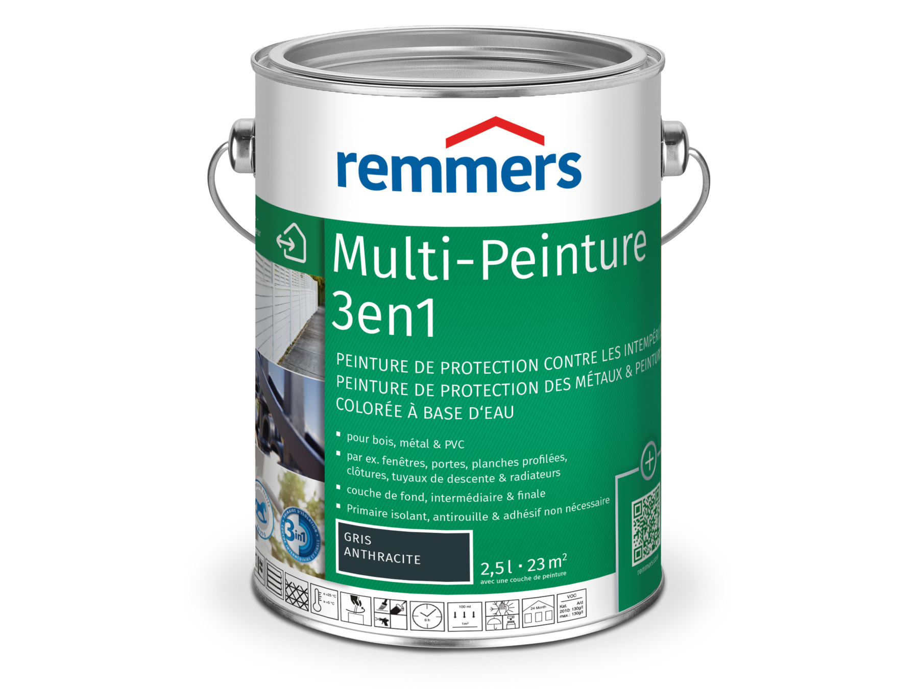 Multi Peinture 3en1 Gris Anthracite Ral 7016 2 5 L Leroy Merlin