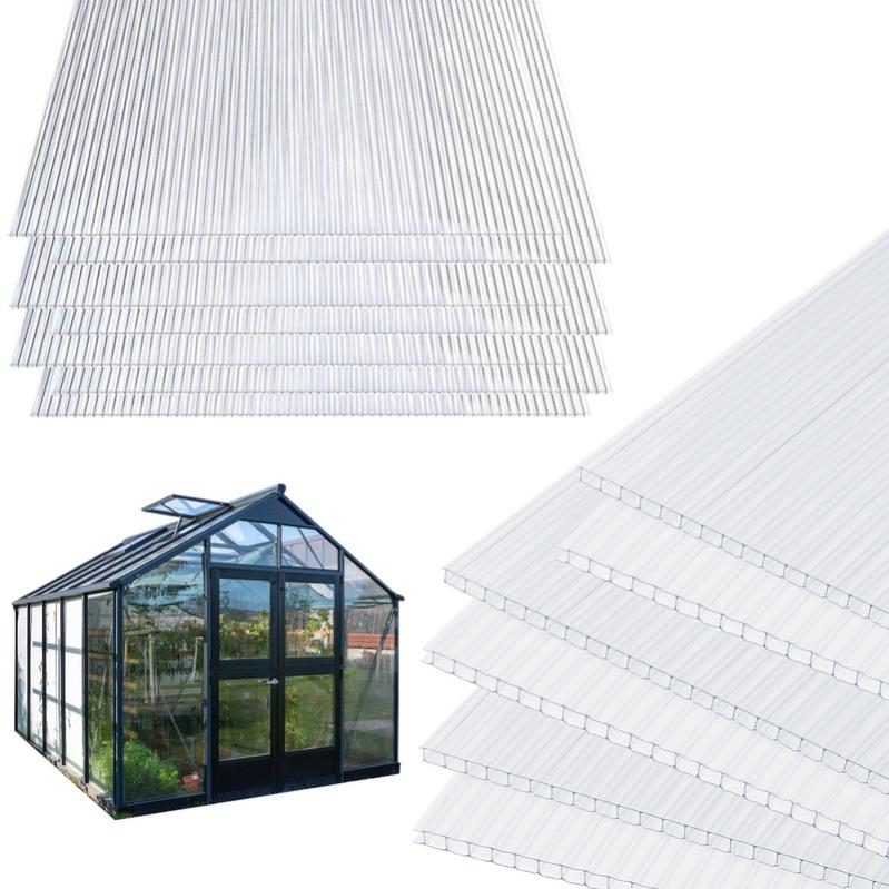 Lot De 14 Plaques Alvéolaires Doubles Transparentes 4mm Pour Serres/clôtures - 60,5 X 121 Cm - Marque Naizy En Polycarbonate (PC)