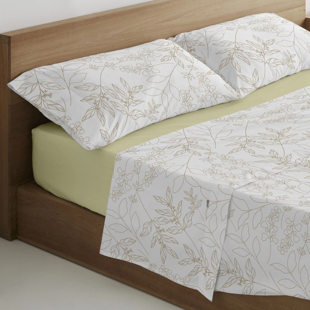 Juego de sábanas franela natural cama de 150/160 100% algodón