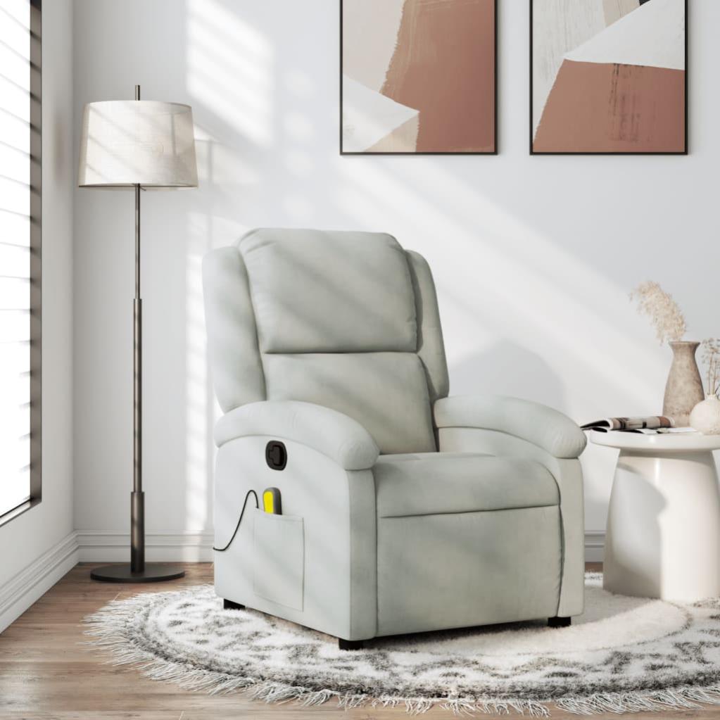 YYXLDYNB Poltrona Massaggiante Elettrica con Massaggio e Riscaldamento Lombare,Sedia Massaggiante con Poggiapiedi,Poltrona Relax Elettrica per Soggiorno e Camera da Letto,Tessuto, Grigio