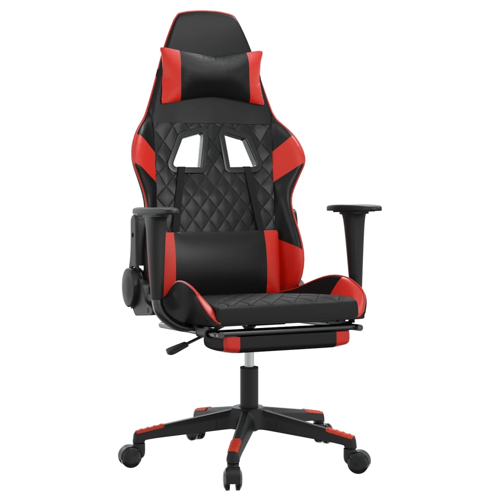 Chaise gaming - Chaise de jeu pivotante avec repose-pied - Fauteuil Gaming  - Chaise de Bureau d'ordinateur Rouge PVC680664