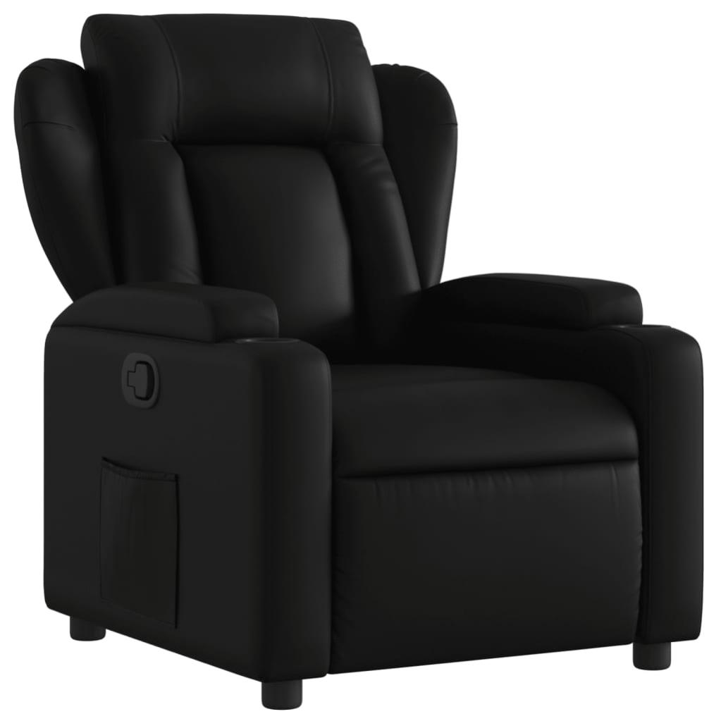 Fauteuil De Salon，chaise，fauteuil Inclinable Noir Similicuir290376