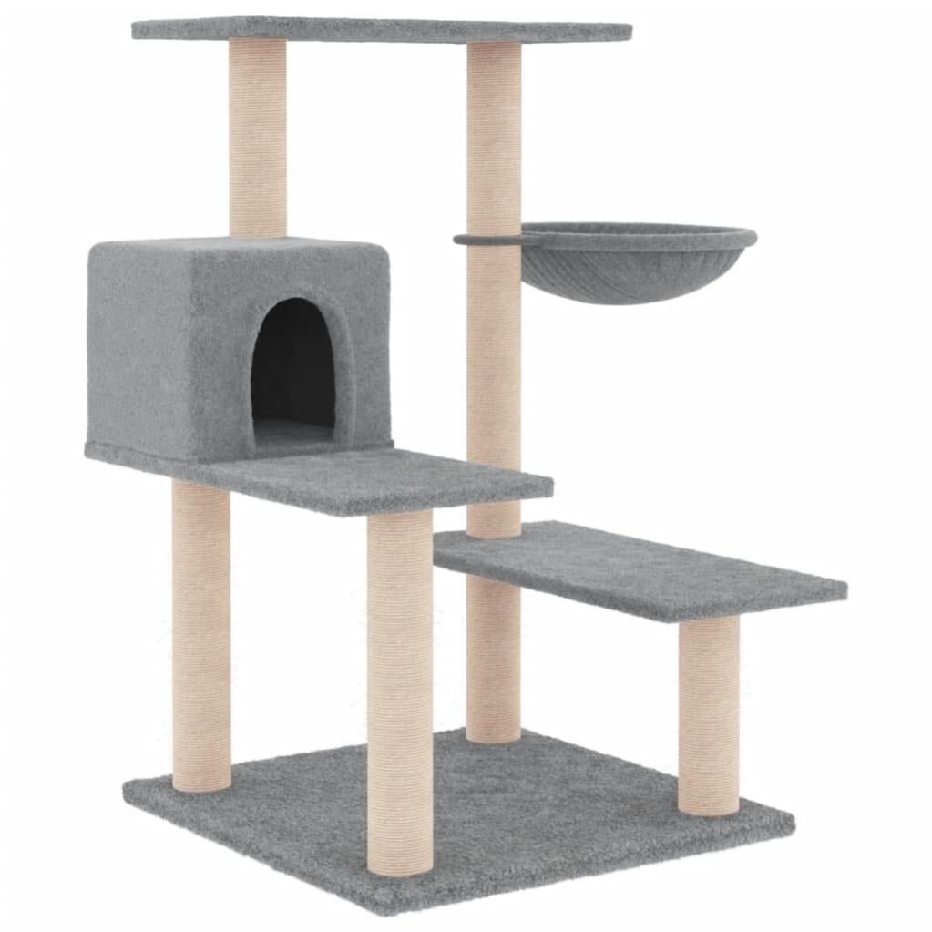 Arbre ?� chat | Jouets pour chat | Arbre ?� Grimper avec griffoirs en sisal gris clair 82,5 