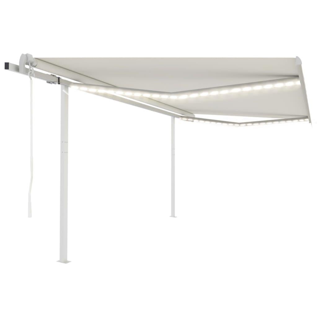 VidaXL Ombrellone A Sbalzo 250x250 Con Luci LED Solari E Base A Croce - Verde - 3