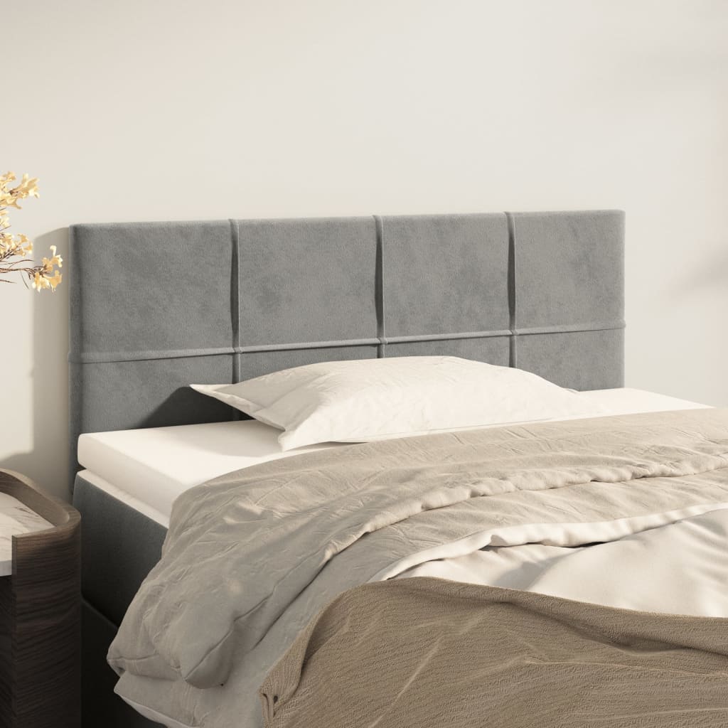 Cabecero，cabecero de cama，panel de cabecera de terciopelo gris claro 90x5x78/88 cm cfw52366
