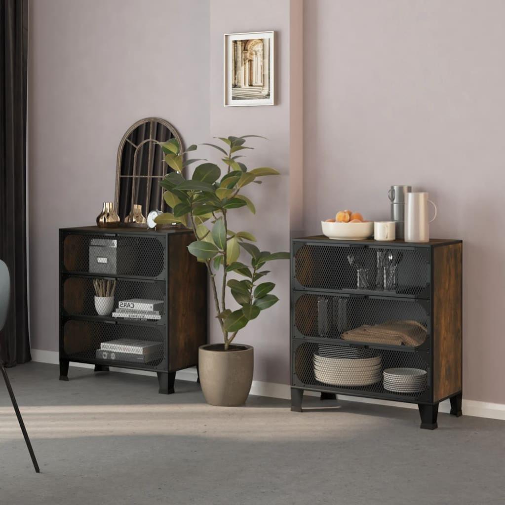 Meuble de rangement Armoires de rangement 2 pcs Marron 72x36x82 cm