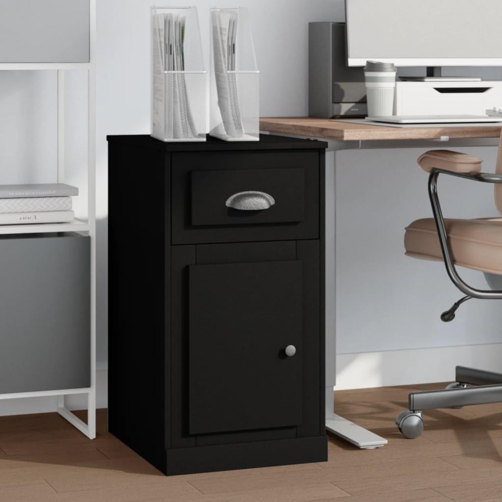 Caisson De Rangement Bureau En Pin Massif Blanc - 40x50x75 Cm Avec Tiroir Et Porte - à Fixer Au Mur - 5