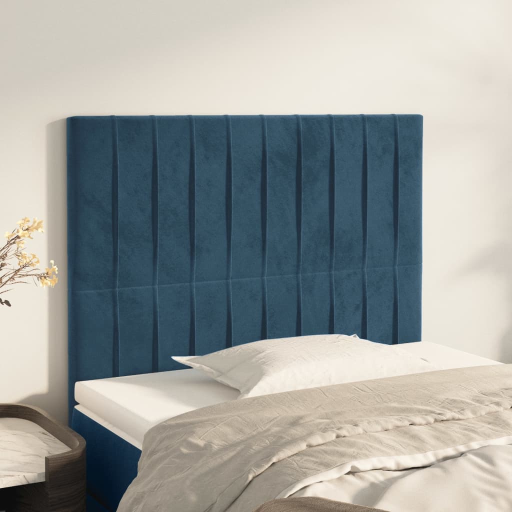 2 unidades cabecero，cabecero de cama，panel de cabeceras de terciopelo azul oscuro 100x5x78/88 cm cfw33603