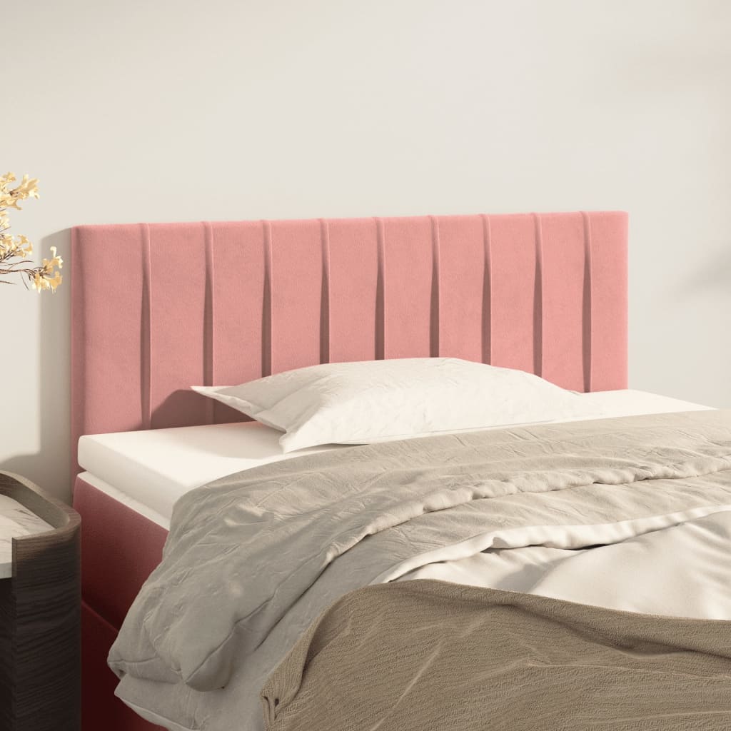 Cabecero，cabecero de cama，panel de cabecera de terciopelo rosa 100x5x78/88 cm cfw15496