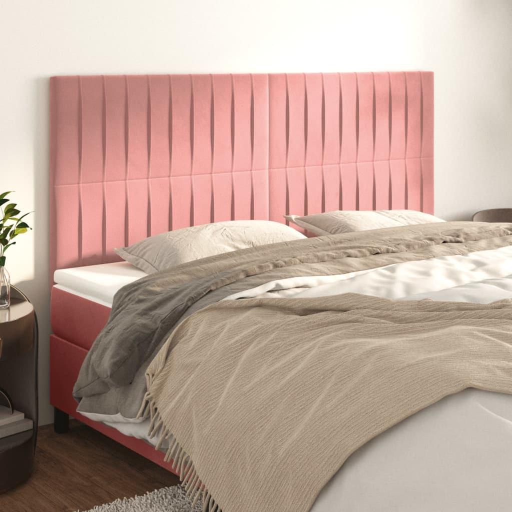 4 unidades cabecero?cabecero de cama?panel de cabeceras de terciopelo rosa 100x5x78/88 cm cfw62074