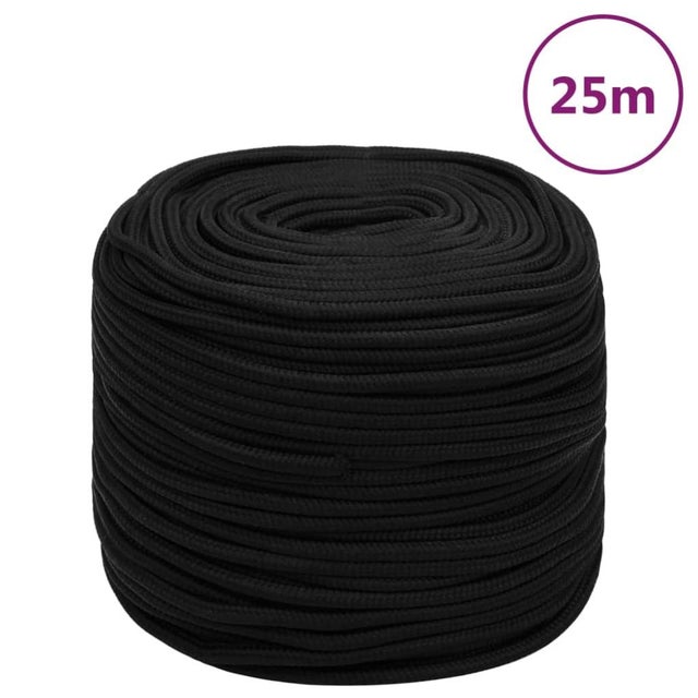 Corde de travail | Cordage pour le Jardinage，la Décoration Noir 10 mm 25 m Polyester785766